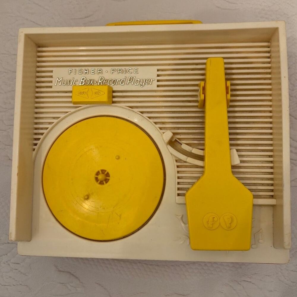 Vintage Fisher Price Music Box Record Player 5 Records Works Read Description - Picture 3 of 16